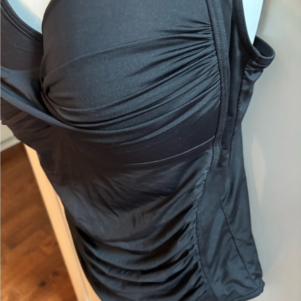 Sea Level Swim Australia Black twist front Ruched Swimsuit sz 14 - Picture 3 of 6